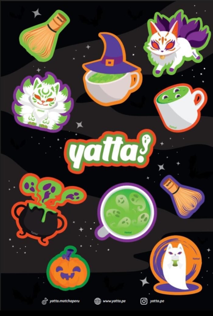 Descargable Gratis YATTA! Stickers Halloween – Matcha & Tea Vibes