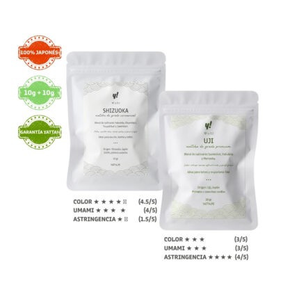 Duo Pack Mini matcha ceremonial Shizuoka y premium Uji 10g cada uno - Yatta