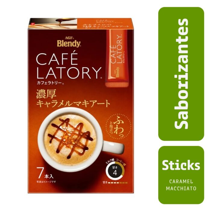 Receta con matcha latte cremoso helado y stick caramel macchiato