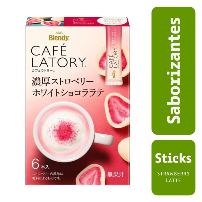 Receta con matcha latte caliente y stick de strawberry latte