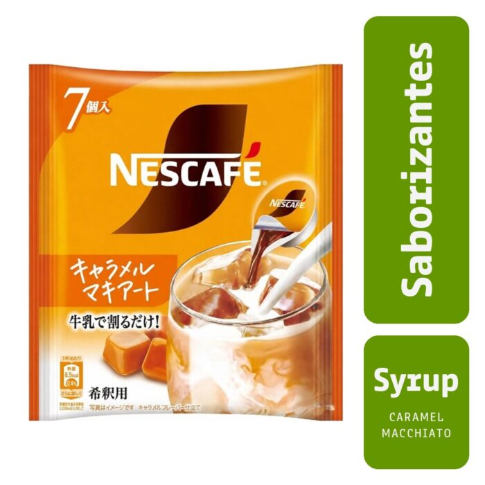 Receta con matcha latte helado y syrup caramel macchiato